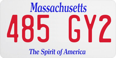 MA license plate 485GY2