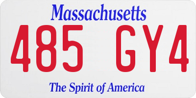 MA license plate 485GY4