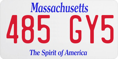MA license plate 485GY5