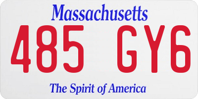 MA license plate 485GY6