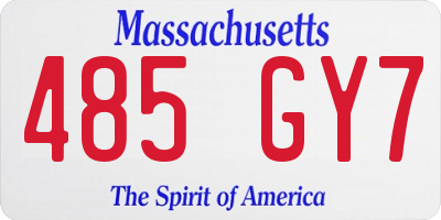 MA license plate 485GY7