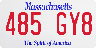 MA license plate 485GY8