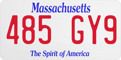 MA license plate 485GY9