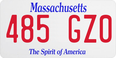 MA license plate 485GZ0