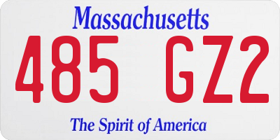MA license plate 485GZ2