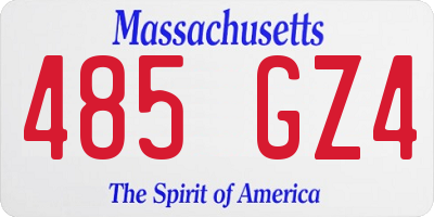 MA license plate 485GZ4