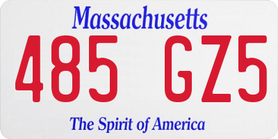 MA license plate 485GZ5