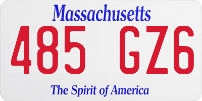 MA license plate 485GZ6