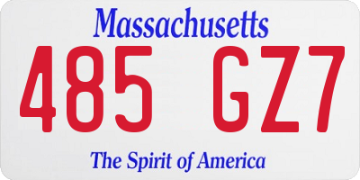 MA license plate 485GZ7