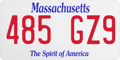 MA license plate 485GZ9