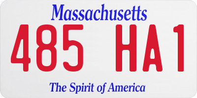 MA license plate 485HA1