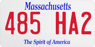 MA license plate 485HA2