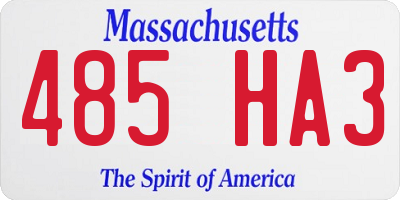 MA license plate 485HA3