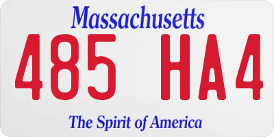 MA license plate 485HA4