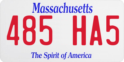 MA license plate 485HA5