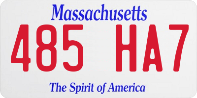 MA license plate 485HA7