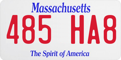 MA license plate 485HA8