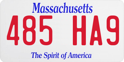 MA license plate 485HA9