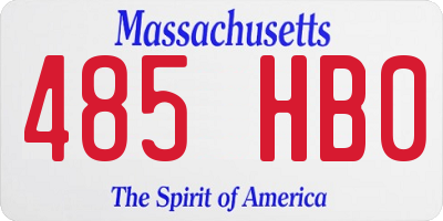 MA license plate 485HB0