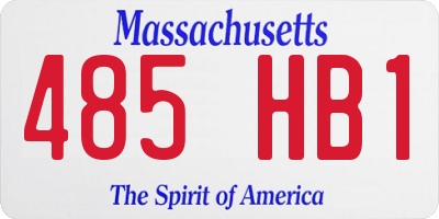 MA license plate 485HB1