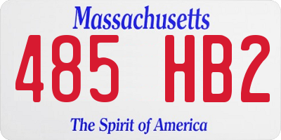 MA license plate 485HB2