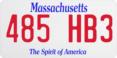 MA license plate 485HB3