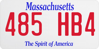 MA license plate 485HB4