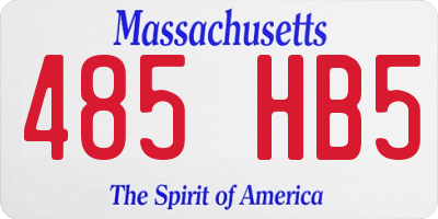 MA license plate 485HB5