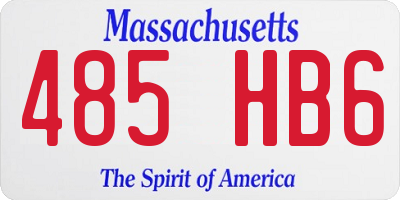 MA license plate 485HB6