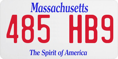 MA license plate 485HB9