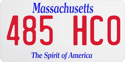 MA license plate 485HC0