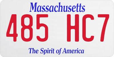 MA license plate 485HC7