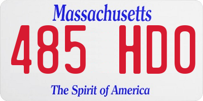 MA license plate 485HD0