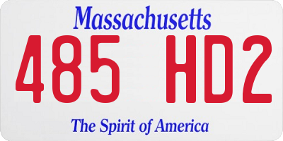 MA license plate 485HD2