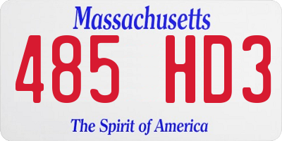 MA license plate 485HD3