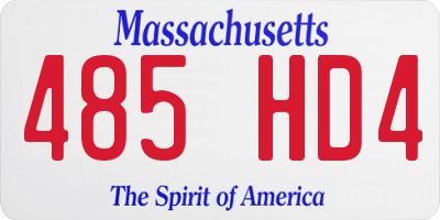 MA license plate 485HD4