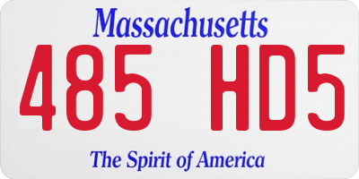 MA license plate 485HD5