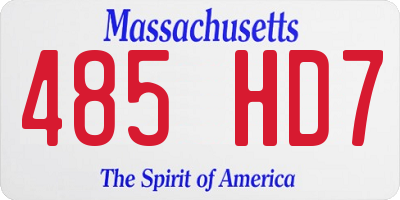 MA license plate 485HD7
