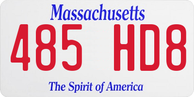 MA license plate 485HD8