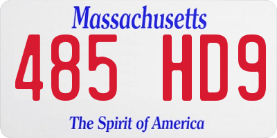 MA license plate 485HD9