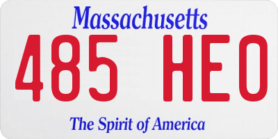 MA license plate 485HE0