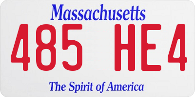 MA license plate 485HE4