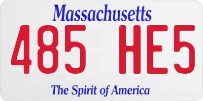 MA license plate 485HE5