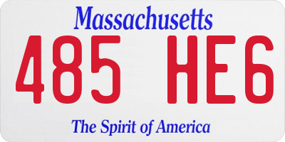 MA license plate 485HE6