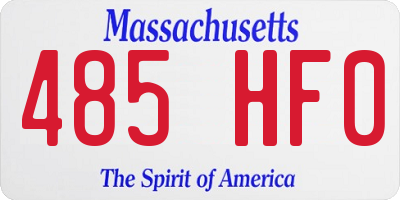 MA license plate 485HF0