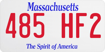 MA license plate 485HF2