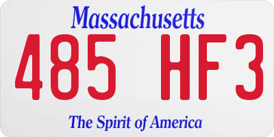MA license plate 485HF3
