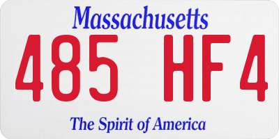 MA license plate 485HF4