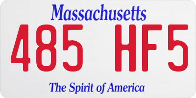 MA license plate 485HF5