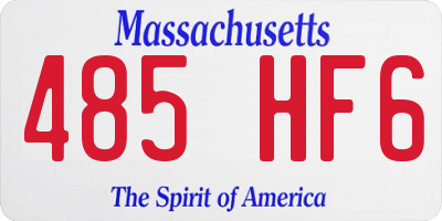 MA license plate 485HF6
